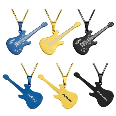 Cadeaux personnalisés de collier de guitare pour les amateurs de guitare