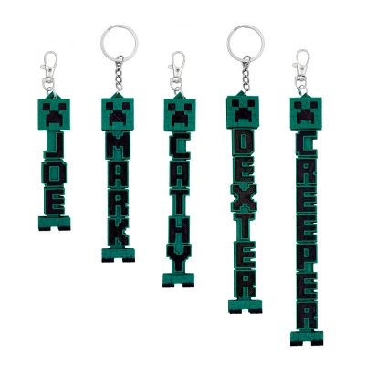 Personlig Minecraft Style Name Tag Nyckelring