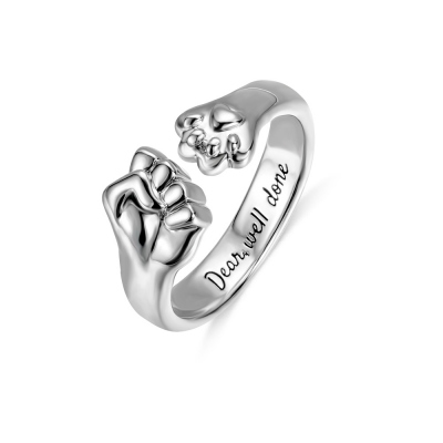 Customized Pet Fist Bump Ring in Sterling Silver