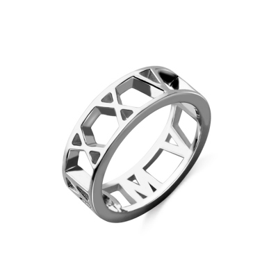 Cut Out Roman Numerals Rings