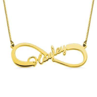 Customized Single Infinity Name Necklace In 18K Gold Plated