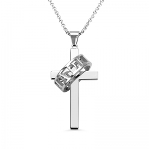 Personalisierte Frauen Symbol des Glaubens Kreuz Halo Ring Halskette