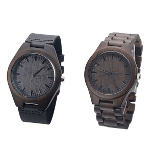 Adorable Customized Ebony Wristwatch for Couples