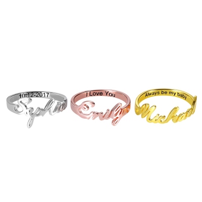 Personalized Stainless Steel Name Ring