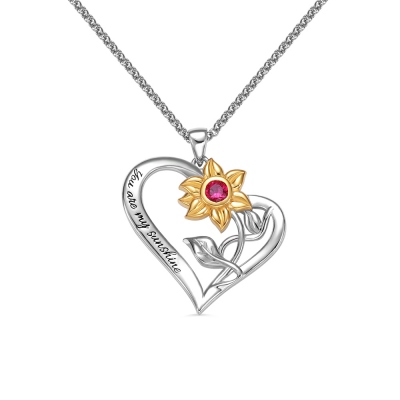 A Flower in Your Heart Personalized Necklace