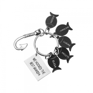 Idiomatic Stainless Steel Fishing Keychain