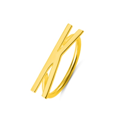 Personalized Big Letter Ring in Gold