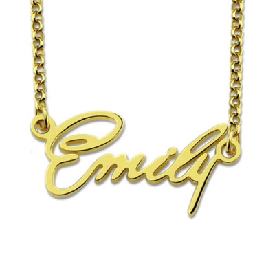 Personalized Tiny Name Necklace Gold Plated Silver