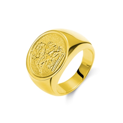 Customized Wax Seal Family Signet Ring In Sterling Sliver