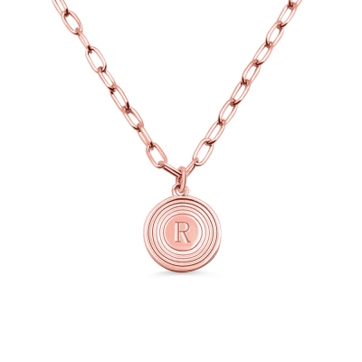 Customized Initial Link Necklace In Rose Gold