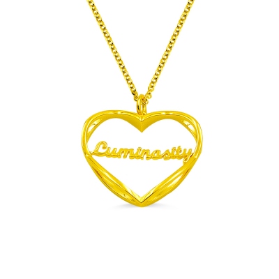 Personalized Heart Shape Infinity Necklace
