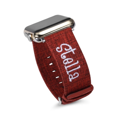 Personalisiertes Watch Band mit Namensstickerei auf Leinwand  für Apple Watch