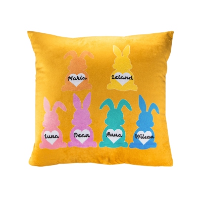 Custom Heart Easter Bunny Pillow Cover