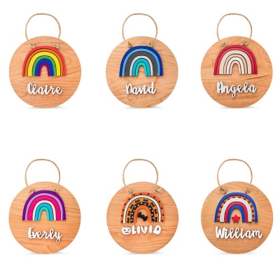 Personalisiertes Regenbogen-Namensschild für Kinder