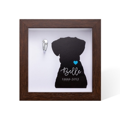 Personalized Pet Memorial Sign Wood Frame with a Collar Hook