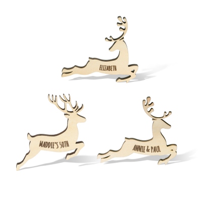 Impostazioni del nome del luogo della tabella dei ciondoli del bicchiere da vino delle renne di Natale personalizzate