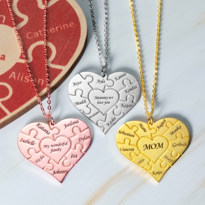 Roseinside | Personalized Heart Puzzle Necklace