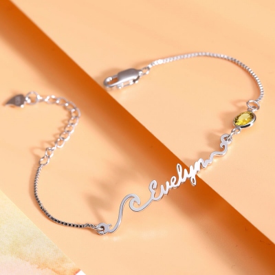 Roseinside | Personalized Wave Name Bracelet/Anklet