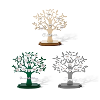 Personalisierte DIY 1-20 Name Ort Stammbaum Ornament Andenken, Home Decor, Weihnachtsgeschenk für Eltern, Großeltern, Familie