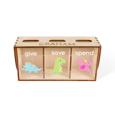 Personalized Child’s Bank, Give Save Spend  Bank, Wood Piggy Bank, Nursery Décor, Baby Shower Gift