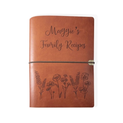 Custom Recipe Book with Flowers Cover