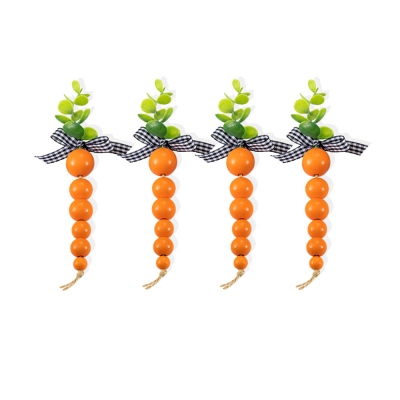 4 Stück hölzerne Karotten abgestuftes Tablett Ostern Dekor