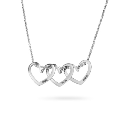 Collier personnalisé avec 1-10 cœurs pour famille/maman/femme/petite amie, bijoux personnalisés pour la fête des mères/de la Saint-Valentin.