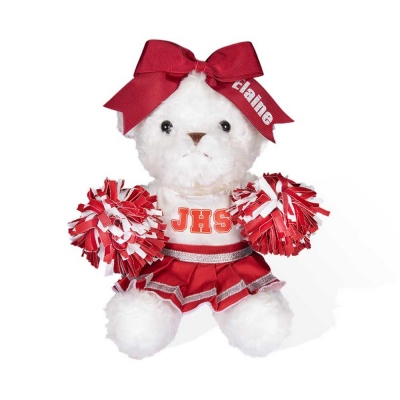 Personalizzato Cheerleading Bear Plush, All-Star Cheerleading Bears/School Cheerleader Bears, Cheerleader regalo per ragazza/figlia/nipote