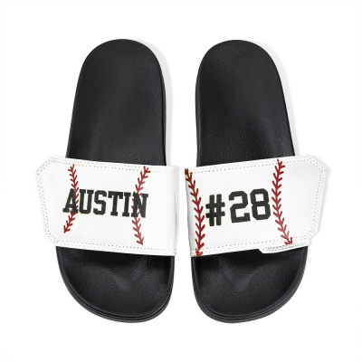 Ballsport-Sandalen mit Namen und Nummer, Basketball-/Baseball-/Softball-Slides, personalisierte Geschenke für Baseball-Mütter/Fans/Trainer