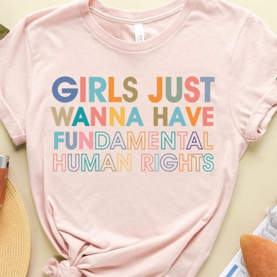 Reproductive Rights Shirt, Girls Just Wanna Have Fundamental Human Rights, Mind Your Own Uterus Shirt, Geschenke für Mädchen/Freunde