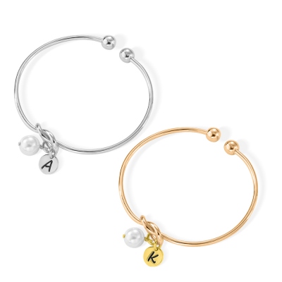 Bracelet de noeud initial personnalisé cravate les bracelets de noeud bracelet de perles cadeaux de demoiselles d'honneur pour la proposition de mariage, cadeau pour elle