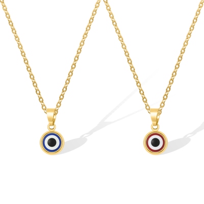 Personalized Evil Eye Necklace, Dainty Necklace, Dark Blue Evil Eye Jewelry, Zinc Alloy Necklace, Gift for Women/Mother/Grandma