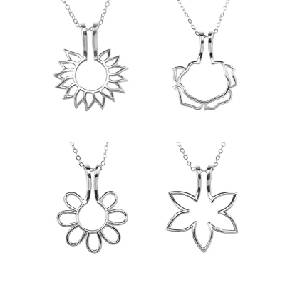 Collier porte-bague personnalisé avec fleur, collier porte-bague en argent sterling 925, cadeau pour femme/femme/mère/fille