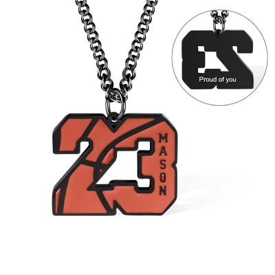 Numero di pallacanestro personalizzato/collana con alfabeto, collana iniziale di pallacanestro, collana con nome, collana in acciaio inossidabile, regalo per gli amanti del basket