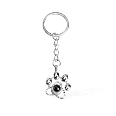 Personalized Paw Print Projection Keychain, 100 Languages Jewelry, Pet Photo Keychain, Dog/cat Footprint Keychain, Gift for Dog/Dad/Mom/Pet Lovers