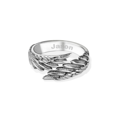 Anneau réglable d'ailes d'ange gardien, anneau d'argent sterling 925, anneau minimaliste d'ailes, anneau d'aile d'ange pour elle, cadeau pour des femmes et des hommes
