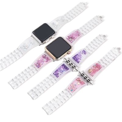Glittery Transparent Series 7 6 5 4 3 2 SE for Apple Watch Band, Compatible with Apple Watch Band for Girls, Birthday/Graduation Gift for Women/Girls