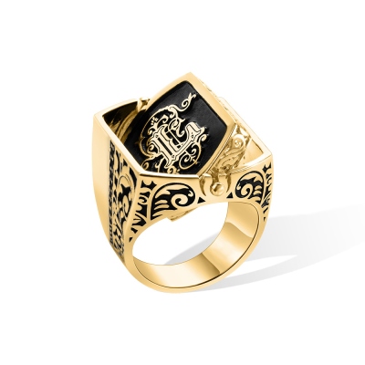 Doppio anello iniziale personalizzato, anello con sigillo con lettere monogrammate, anello in argento sterling 925/ottone, regalo di compleanno/festa del papà per lui/lei/papà/marito