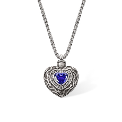 Collier pendentif en pierre précieuse de coeur personnalisé, bijoux de crémation, collier d'urne pour les cendres, collier commémoratif