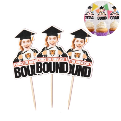 (Set of 12pcs)Personalized Funny Graduation Cupcake Toppers, Custom Photo Face Cupcake Toppers, Graduation Party Decor, Gift for Graduate/Classmate