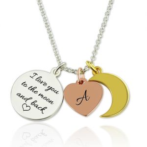 Customizable Love You To The Moon And Back Charm Necklace