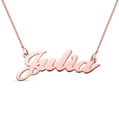 Customized Rose Gold Plated Silver 925 Julia Style Name Necklace