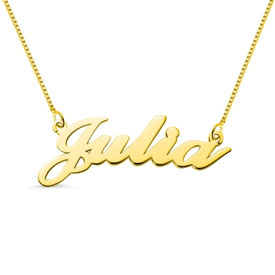 Personalized Necklace For Girl Cut Out Name In Gold