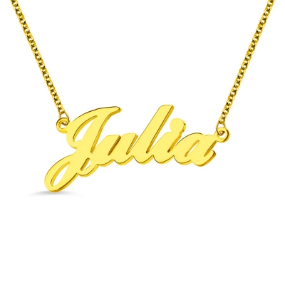 Massivt guld Julia Style Namn halsband
