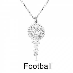 Personalized Sunflower with Ball Name Necklace