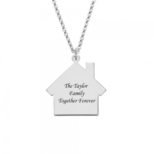 Personalized Birthstone Family Name Necklace for Mother in Silver