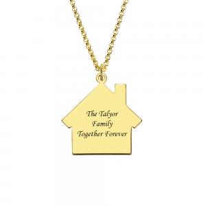 Personalized Birthstone Family Name Necklace for Mother in Gold