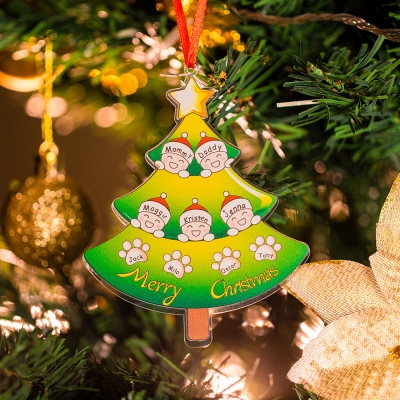 Personalisierte Weihnachtsdekoration der hängenden Ornamentfamilie