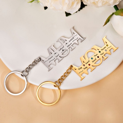 Customized 1-12 Family Names Key Chain Gift for Mother
