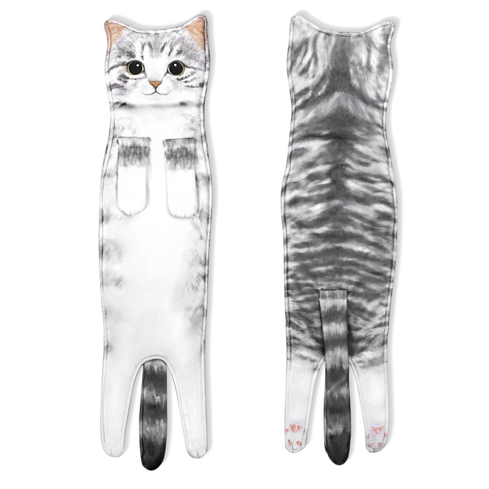 Katzen-Handtücher, niedliche dekorative Katzen-Dekoration, hängende Waschlappen, lustige Handtücher für Badezimmer/Küche, Gesichtstücher, Einzugsgeschenk für Katzenliebhaber
